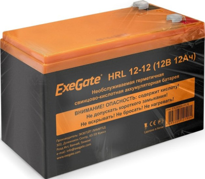 Аккумулятор для ИБП ExeGate HRL 12-12 (12В, 12 А·ч) 