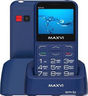 Кнопочный телефон Maxvi B231ds (синий) 