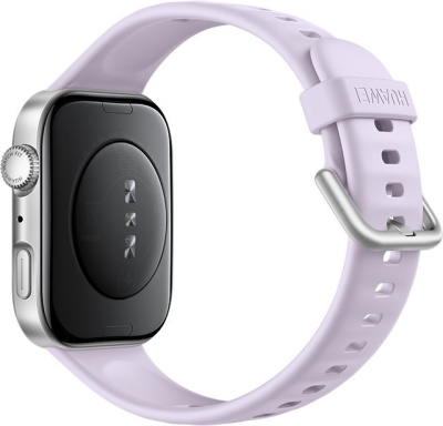 Умные часы Huawei Watch FIT 4 (серебристый, с сиреневым силиконовым ремешком, международная версия) 