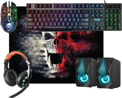 Клавиатура + мышь с ковриком + наушники + колонки Defender Tor MHP-127 