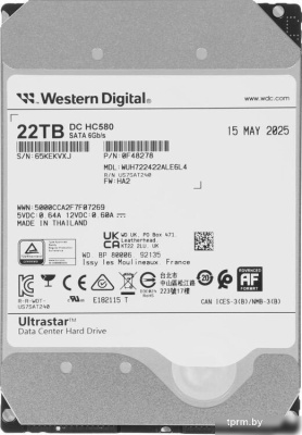 Жесткий диск WD Ultrastar DC HC580 22TB WUH722422ALE6L4 