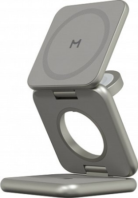 Беспроводное зарядное Magssory Fold Pro 3 в 1 WCH063 (титановый)