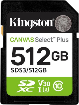 Карта памяти Kingston Canvas Select Plus SDXC 512GB SDS3/512GB