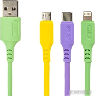 Кабель Sonnen USB Type-A - miroUSB/USB-Type-C/Lightning 513562 