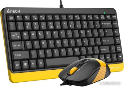 Офисный набор A4Tech Fstyler F1110 (черный/желтый) 