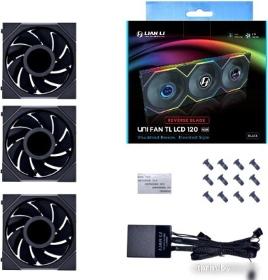 Набор вентиляторов Lian Li Uni Fan TL LCD 120 Reverse Triple Pack G99.12TLLCD3B.R0 