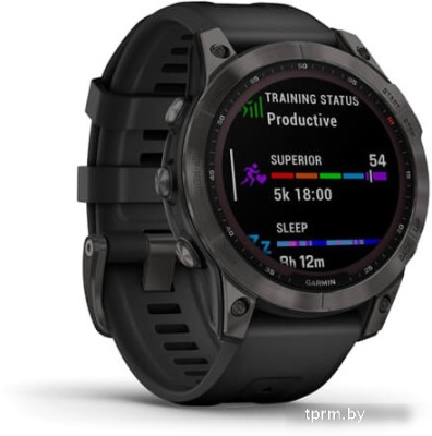 Умные часы Garmin Fenix 7 Sapphire Solar 47 мм (серый карбон/черный) 