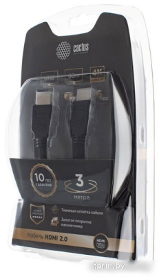 Кабель CACTUS HDMI - HDMI CS-HDMI.2-3 HDMI (3 м, черный) 