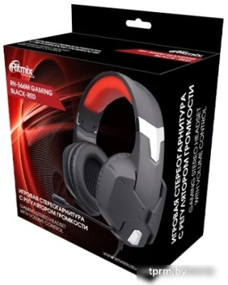 Наушники Ritmix RH-566M (черный/красный) 