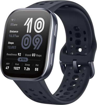 Умные часы Amazfit Bip 6 (черный, с черным силиконовым ремешком) 