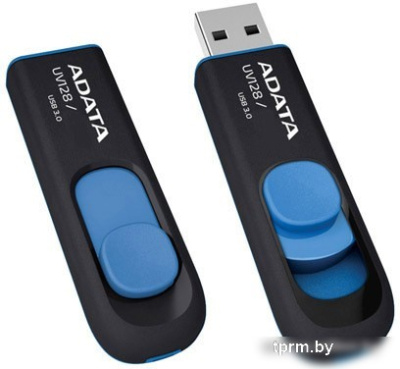 USB Flash A-Data DashDrive UV128 Black/Blue 128GB (AUV128-128G-RBE) 