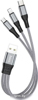 Кабель Hoco X47 USB Type-A - Lightning/Micro/Type-C (0.25 м, металлик) 