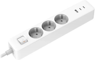 Удлинитель Xiaomi Mi Power Strip 20W 2C1A XMCXB01EU (USB Type-A + 2 USB Type-C, белый, международная версия) 
