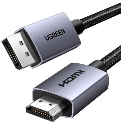 Кабель Ugreen DP125 35842 DisplayPort - HDMI (2 м, черный) 