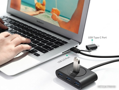 USB-хаб Ugreen CR113 (черный) 