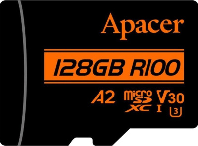 Apacer microSDXC AP128GMCSX10U8-R 128GB (с адаптером) 