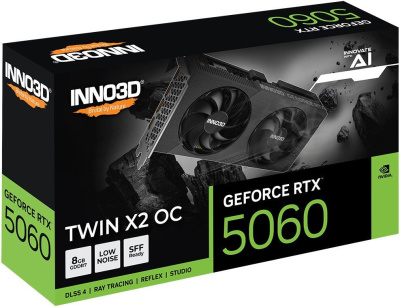 Видеокарта Inno3D GeForce RTX 5060 8GB Twin X2 OC N50602-08D7X-195071N 