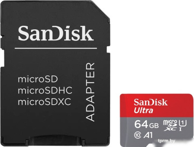 Карта памяти SanDisk Ultra microSDXC SDSQUAB-064G-GN6MA 64GB (с адаптером) 