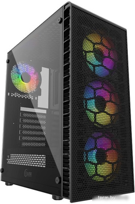 Корпус Powercase Mistral Z4С Mesh LED (черный) 