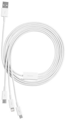 Кабель Baseus Superior Series Fast Charging USB Type-A - USB Type-C/microUSB/Lightning (1 м, белый) 