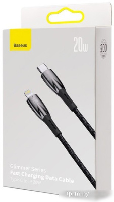 Кабель Baseus Glimmer Series USB Type-C - Lightning (2 м, черный) 