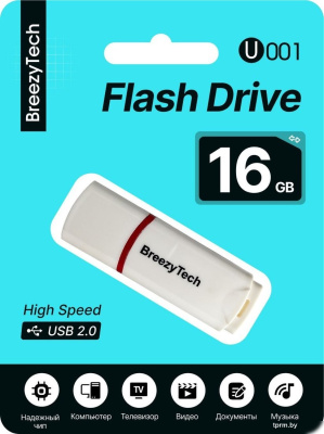 USB Flash BreezyTech U001 16GB (белый) 
