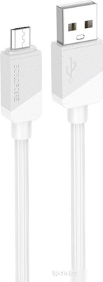 Кабель Borofone BX107 USB Type-A - microUSB (1 м, белый) 