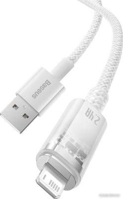 Кабель Baseus Explorer Series Fast Charging Cable with Smart Temperature Control 2.4A USB Type-A - Lightning (1 м, белый) 