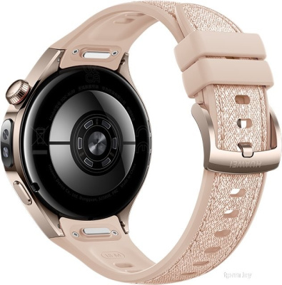 Умные часы Huawei Watch 5 42 мм (песочный, с бежевым силиконовым ремешком, международная версия) 