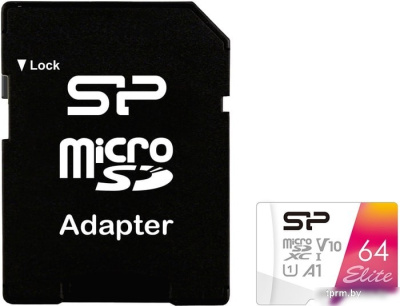 Карта памяти Silicon-Power Elite microSDXC SP064GBSTXBV1V20SP 64GB 