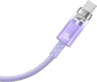 Кабель Baseus Explorer Series Fast Charging with Smart Temperature Control USB Type-C USB Type-C (2 м, фиолетовый) 