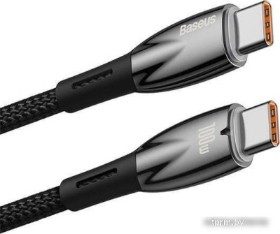 Кабель Baseus Glimmer Series Fast Charging Data Cable USB Type-C - Type-C 100W CADH000701 (1 м, черный) 
