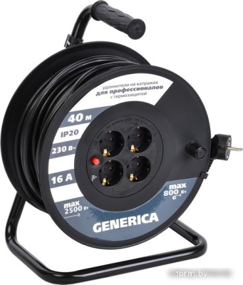 Удлинитель Generica УК40 WKP20-16-04-40-G (40 м, черный) 