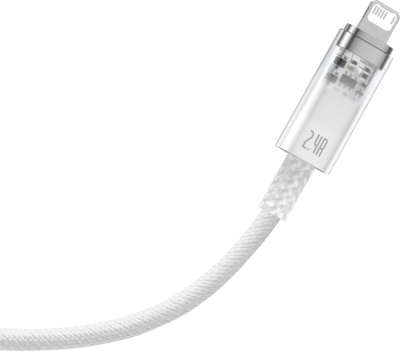 Кабель Baseus Explorer Series Fast Charging Cable with Smart Temperature Control 2.4A USB Type-A - Lightning (1 м, белый) 