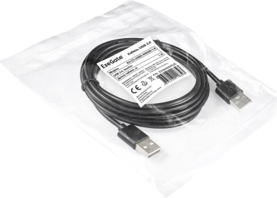 Кабель ExeGate EX-CC-USB2-AMAM-1.8 USB Type-A - USB Type-C (1.8 м, черный) 