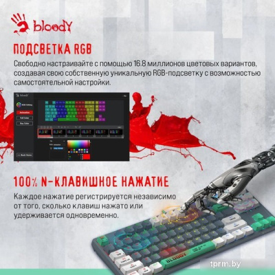 Клавиатура A4Tech Bloody S87 Energy Ash (Bloody BLMS Red Plus) 