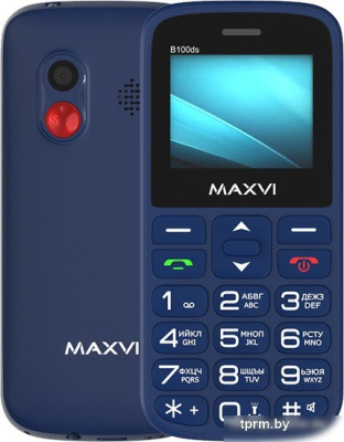 Кнопочный телефон Maxvi B100ds (синий) 