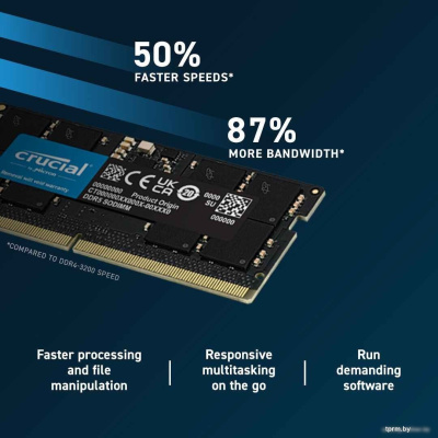 Оперативная память Crucial 16ГБ DDR5 SODIMM 5600МГц CT16G56C46S5 