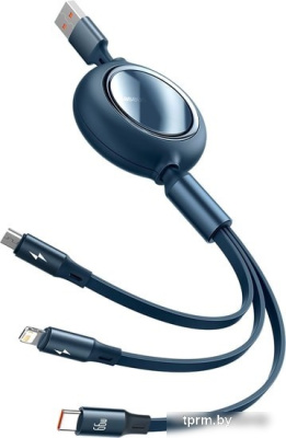 Кабель Baseus CAMLC-MJ03 USB-A - USB Type-C/microUSB/Lightning (1.2 м, синий) 