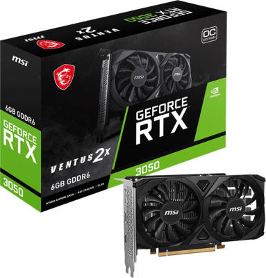 Видеокарта MSI GeForce RTX 3050 Ventus 2X E 6G OC 
