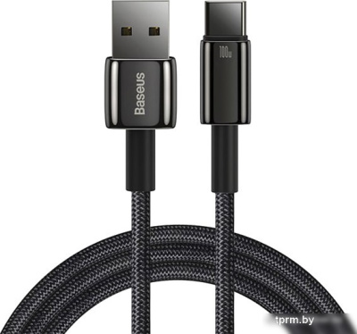 Кабель Baseus Tungsten Gold USB Type-A - USB Type-C (1 м, черный) 