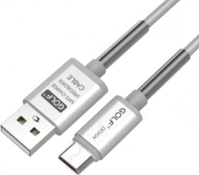 Кабель GOLF Micro USB GC-40 1 м (серебристый) 