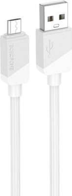 Кабель Borofone BX107 USB Type-A - microUSB (1 м, белый)
