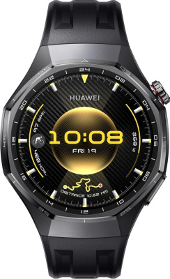 Умные часы Huawei Watch GT 6 Pro 46 мм (черный, с черным силиконовым ремешком, международная версия) 