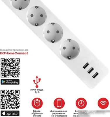 Умный удлинитель EKF Connect RCE-1-WF 