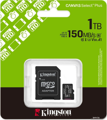 Kingston Canvas Select Plus microSDXC 1TB SDCS3/1TB (с адаптером) 