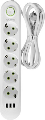 Сетевой фильтр QUMO Power Bar Light SPFS P-0009 51554 (3 м, белый)