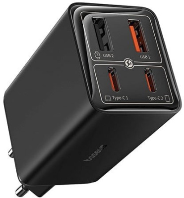 Сетевое зарядное Baseus GaN6 Pro Fast Charger 2C+2U 65W P10162701113-00 (черный) 