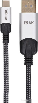 Кабель VCOM CU422MCV-1.8M USB Type-C - DisplayPort (1.8 м, черный/серый) 