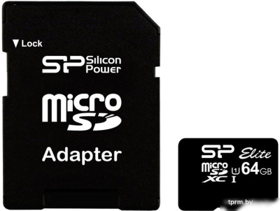 Silicon-Power microSDXC Elite UHS-1 (Class 10) 64 GB (SP064GBSTXBU1V10-SP) 